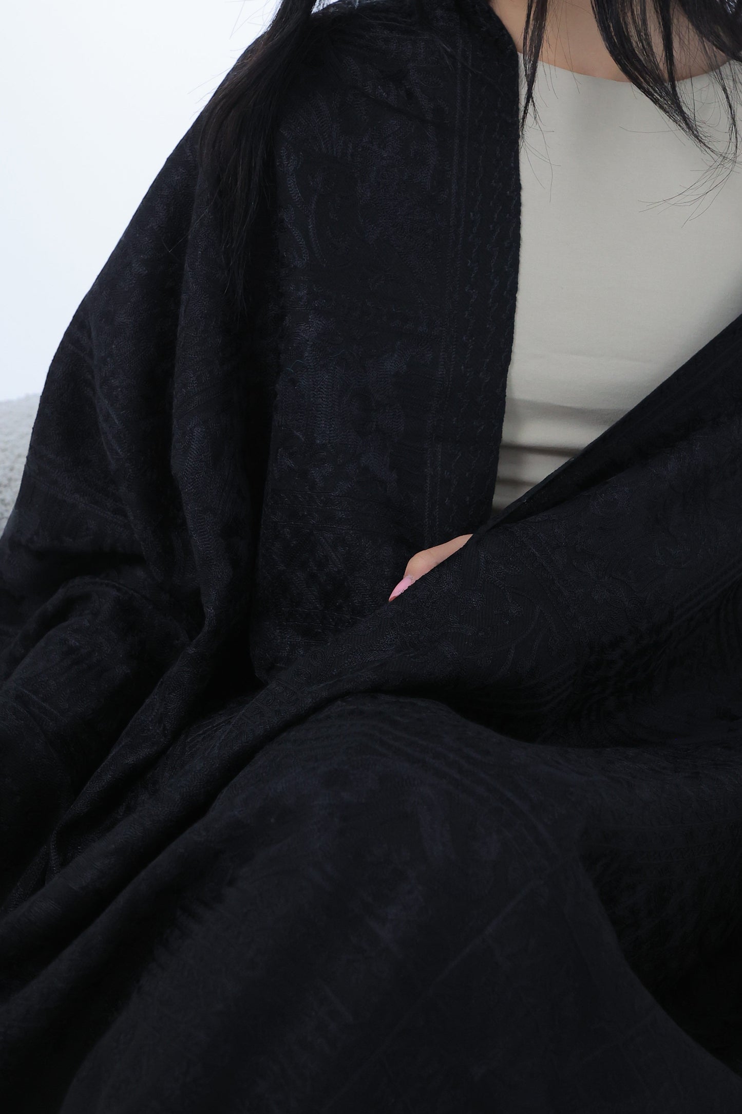 NEW Elegant Luxury Cashmere Beautiful black blue brown beige azure midnight sky night Printed Shawl Shaal Kuwait Peacock Elephant Animal Patterns Vibrant