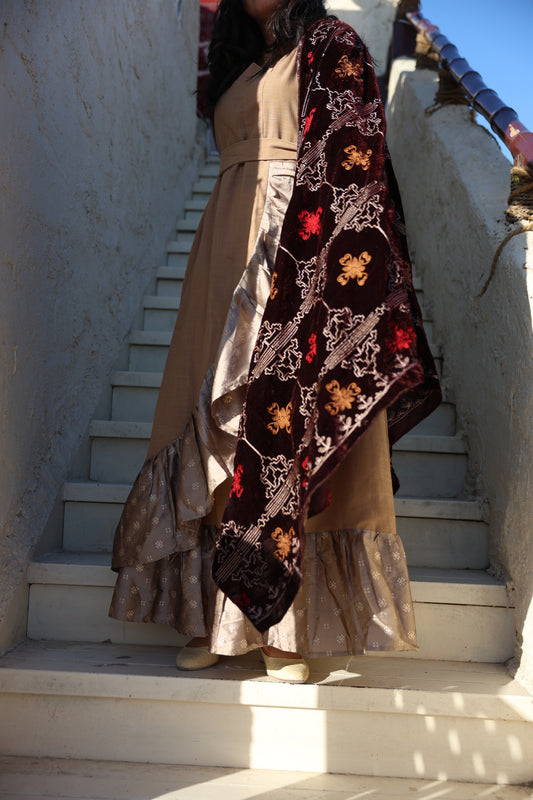 Chocolate Velvet Shawl