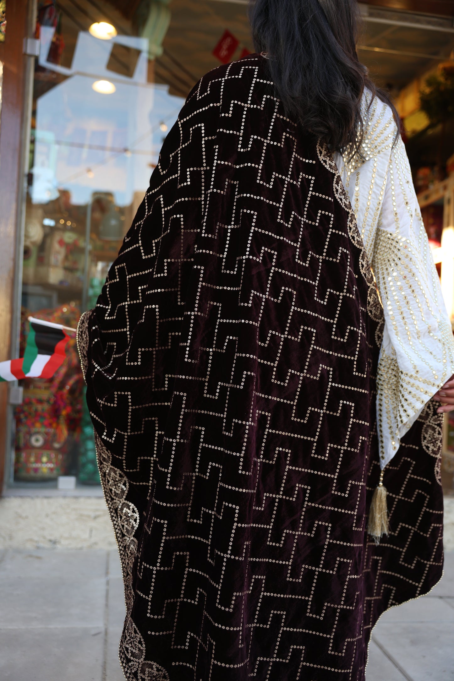 Majestic Chocolate Velvet Shawl