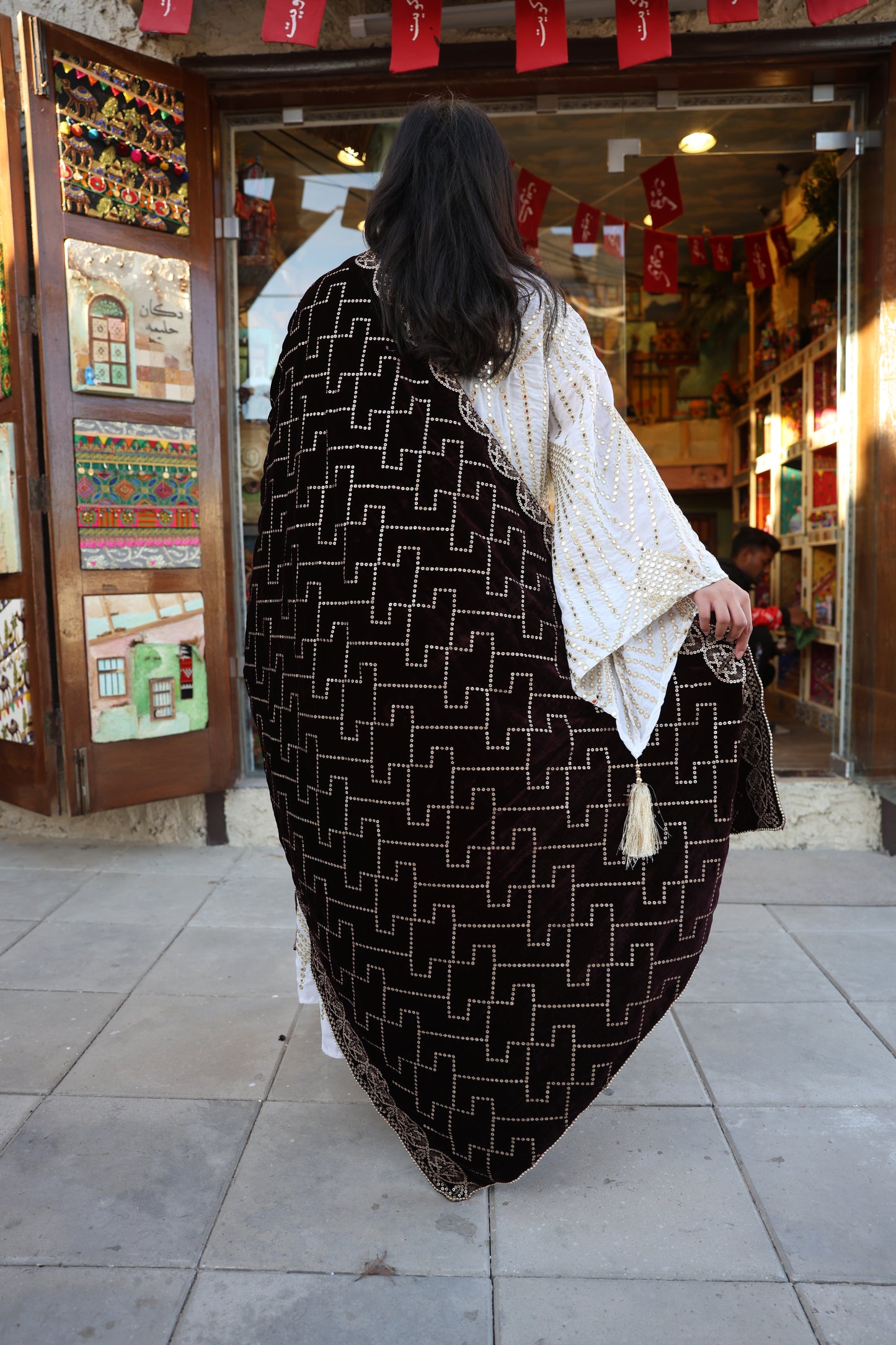 Majestic Chocolate Velvet Shawl